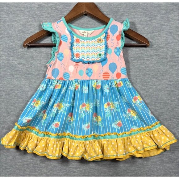 Matilda Jane Girls Ruffle Top 6 Dream Chasers Balloon Play Tunic Birthday - Picture 1 of 5